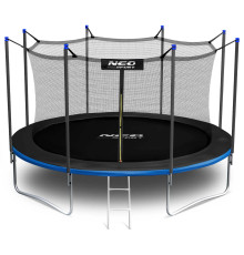 Батут Neo-Sport з внутрішньою сіткою 14 футів 435 см чорно-синій