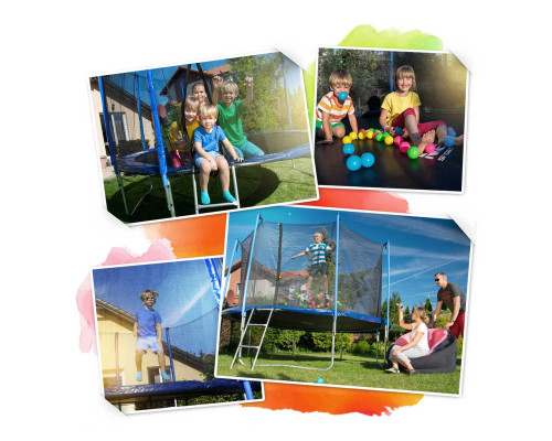 Батут Neo-Sport з внутрішньою сіткою 14 футів 435 см чорно-синій