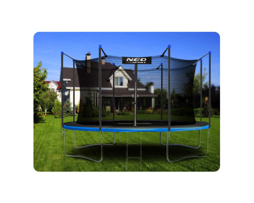 Батут Neo-Sport з внутрішньою сіткою 14 футів 435 см чорно-синій