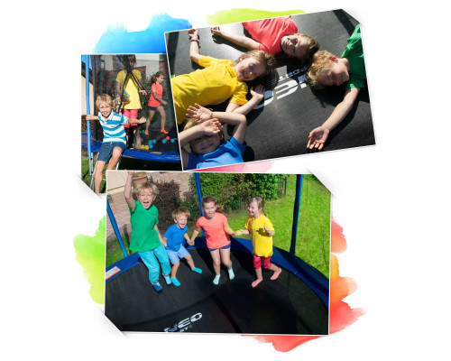 Батут Neo-Sport з внутрішньою сіткою 14 футів 435 см чорно-синій