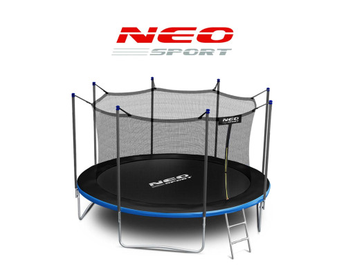 Батут Neo-Sport з внутрішньою сіткою 14 футів 435 см чорно-синій