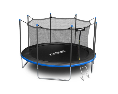 Батут Neo-Sport з внутрішньою сіткою 14 футів 435 см чорно-синій