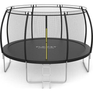Батут Funfit 3121 з зовнішньою сіткою 12 футів 374 см чорний