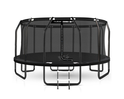 Батут THUNDER INSIDE ELITE з внутрішньою сіткою 16 футів 488 чорний