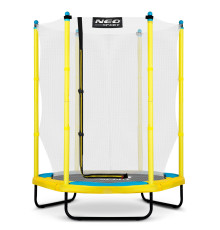 Батут Neo-Sport з внутрішньою сіткою 4,5 футів 140 см жовтий