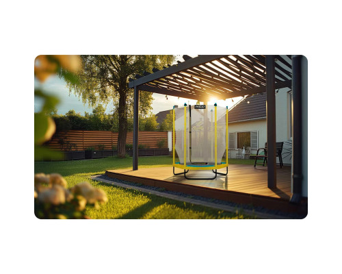 Батут Neo-Sport з внутрішньою сіткою 4,5 футів 140 см жовтий