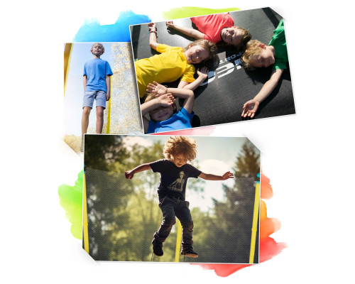 Батут Neo-Sport з внутрішньою сіткою 4,5 футів 140 см жовтий