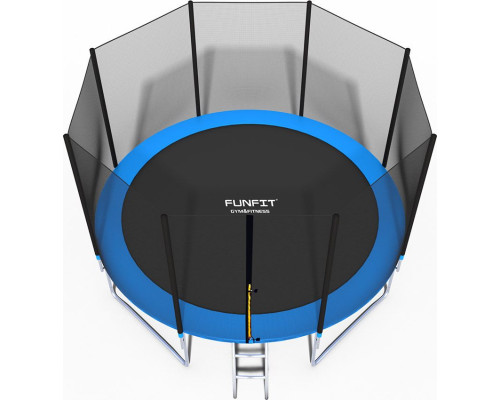 Батут Funfit 845 з зовнішньою сіткою 12,5 футів 374 см синій Батут Funfit 845 з зовнішньою сіткою 12,5 футів 374 см синій