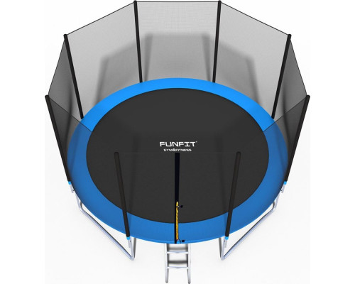 Батут Funfit 845 з зовнішньою сіткою 12,5 футів 374 см синій Батут Funfit 845 з зовнішньою сіткою 12,5 футів 374 см синій