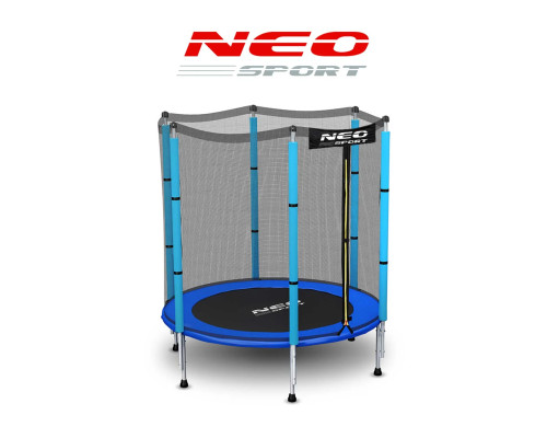 Батут Neo-Sport з зовнішньою сіткою 4,5 футів 140 см синій Батут Neo-Sport з зовнішньою сіткою 4,5 футів 140 см синій