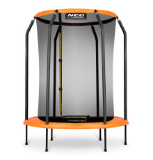 Батут Neo-Sport з внутрішньою сіткою 5 футів 152 см чорно-помаранчевий