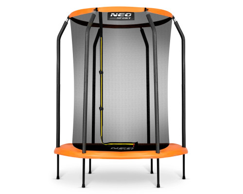 Батут Neo-Sport з внутрішньою сіткою 5 футів 152 см чорно-помаранчевий