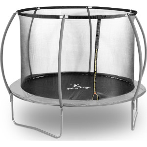 Батут Gymrex GR-TR02 з внутрішньою сіткою 10 футів 305 см чорно-сірий