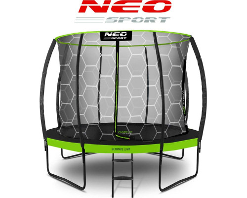 Батут Neo-Sport з внутрішньою сіткою 10 футів 312 см чорно-зелений Батут Neo-Sport з внутрішньою сіткою 10 футів 312 см чорно-зелений