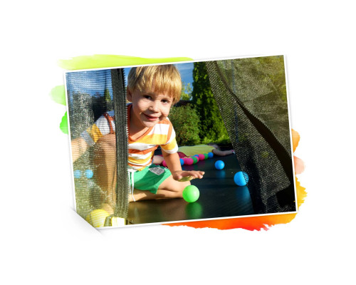 Батут Neo-Sport з внутрішньою сіткою 14 футів 435 см зелений