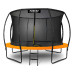 Батут Neo-Sport з внутрішньою сіткою 12 футів 374 см чорно-помаранчевий