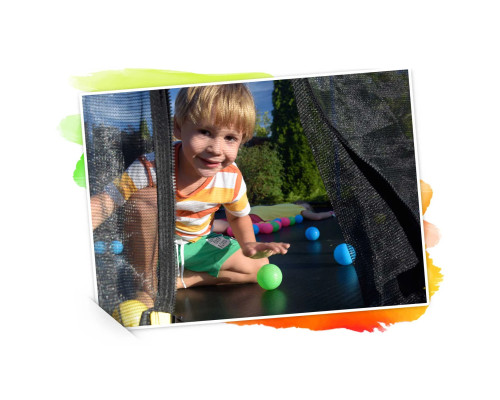 Батут Neo-Sport з внутрішньою сіткою 12 футів 374 см чорно-помаранчевий