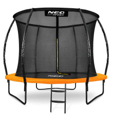 Батут Neo-Sport з внутрішньою сіткою 10 футів 312 см чорно-помаранчевий