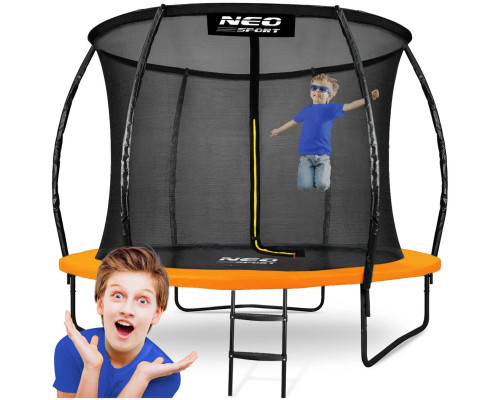 Батут Neo-Sport з внутрішньою сіткою 10 футів 312 см чорно-помаранчевий