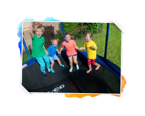 Батут Neo-Sport з внутрішньою сіткою 10 футів 312 см чорно-помаранчевий