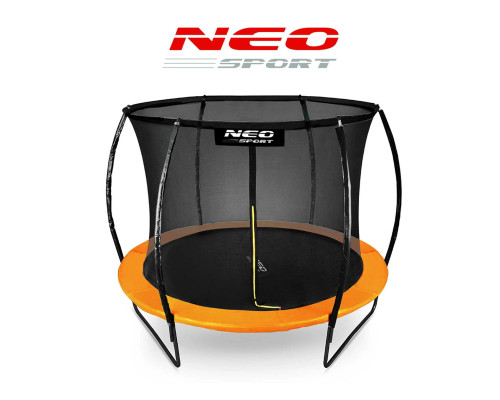 Батут Neo-Sport з внутрішньою сіткою 10 футів 312 см чорно-помаранчевий
