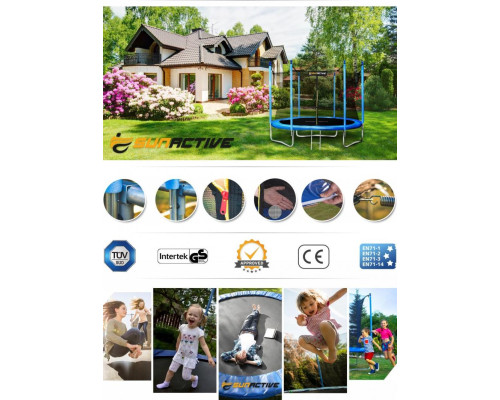 Батут SunActive TR 8FT-2 з внутрішньою сіткою 8 футів 252 см блакитний Батут SunActive TR 8FT-2 з внутрішньою сіткою 8 футів 252 см блакитний