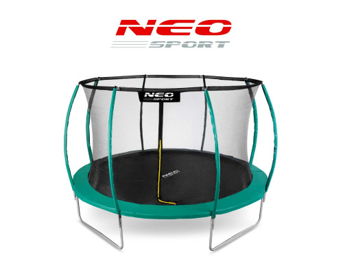 Батут Neo-Sport з внутрішньою сіткою 14 футів 435 см зелений