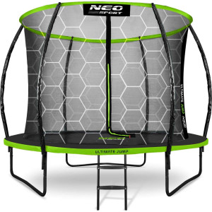Батут Neo-Sport NS-08C221 з внутрішньою сіткою 8 футів 252 см чорно-зелений
