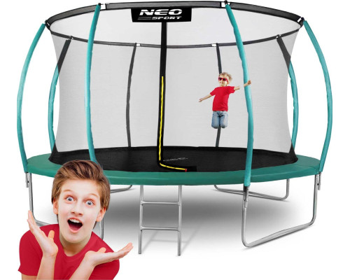 Батут Neo-Sport з внутрішньою сіткою 14,5 футів 435 см зелений