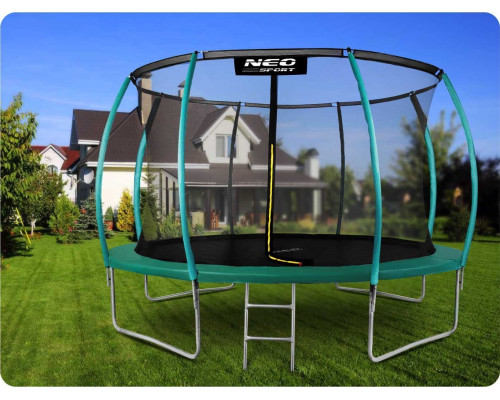 Батут Neo-Sport з внутрішньою сіткою 14,5 футів 435 см зелений