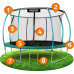 Батут Neo-Sport з внутрішньою сіткою 14,5 футів 435 см зелений