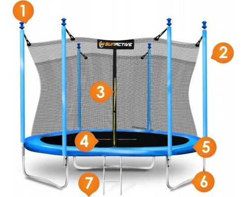 Батут SunActive TR 12FT-2 з внутрішньою сіткою 12 футів 374 см блакитний Батут SunActive TR 12FT-2 з внутрішньою сіткою 12 футів 374 см блакитний