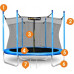 Батут SunActive TR 12FT-2 з внутрішньою сіткою 12 футів 374 см блакитний