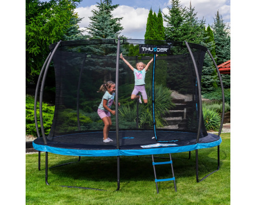 Батут THUNDER INSIDE ULTRA з внутрішньою сіткою 10 футів 305 см чорно-блакитний
