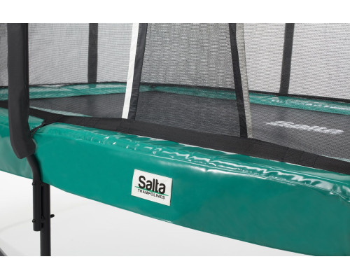 Батут Salta First Class з внутрішньою сіткою 366 x 214 см чорно-зелений Батут Salta First Class з внутрішньою сіткою 366 x 214 см чорно-зелений