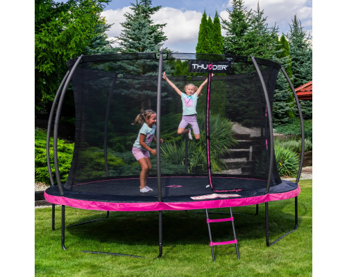 Батут THUNDER INSIDE ULTRA з внутрішньою сіткою 14 футів 427 см чорно-рожевий