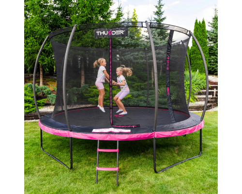 Батут THUNDER INSIDE ULTRA з внутрішньою сіткою 14 футів 427 см чорно-рожевий