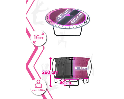 Батут THUNDER INSIDE ULTRA 16FT рожевий Батут THUNDER INSIDE ULTRA 16FT рожевий