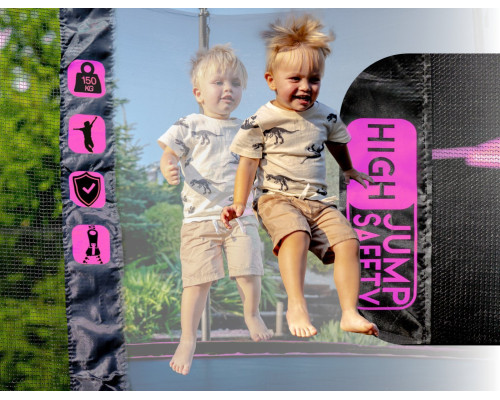 Батут THUNDER INSIDE ULTRA з внутрішньою сіткою 6 футів 185 см чорно-рожевий