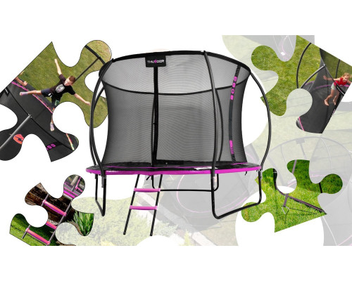 Батут THUNDER INSIDE ULTRA з внутрішньою сіткою 6 футів 185 см чорно-рожевий
