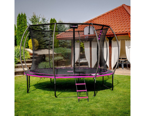 Батут THUNDER INSIDE ULTRA з внутрішньою сіткою 6 футів 185 см чорно-рожевий