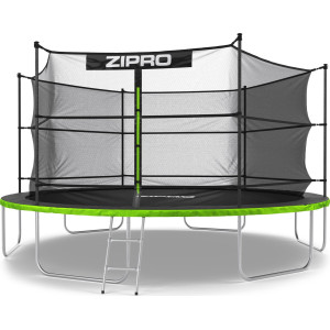 Батут Zipro Jump Pro з внутрішньою сіткою 14 футів 435 см чорно-зелений