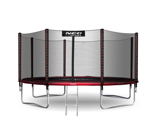 Батут Neo-Sport NS-13Z241 з зовнішньою сіткою 13 футів 404 см, чорно-червоний