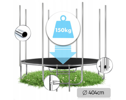Батут Neo-Sport NS-13Z241 з зовнішньою сіткою 13 футів 404 см, чорно-червоний