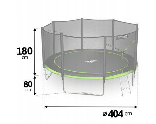 Батут Neo-Sport NS-13Z231 з зовнішньою сіткою 13 футів 404 см