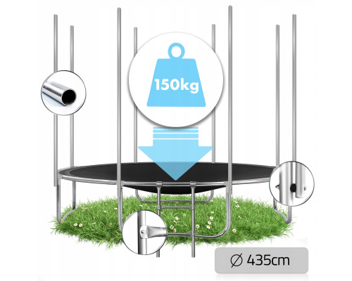 Батут Neo-Sport NS-14Z241 з зовнішньою сіткою 14 футів 435 см, чорно-червоний