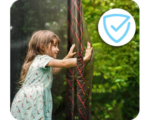 Батут Neo-Sport NS-14Z241 з зовнішньою сіткою 14 футів 435 см, чорно-червоний