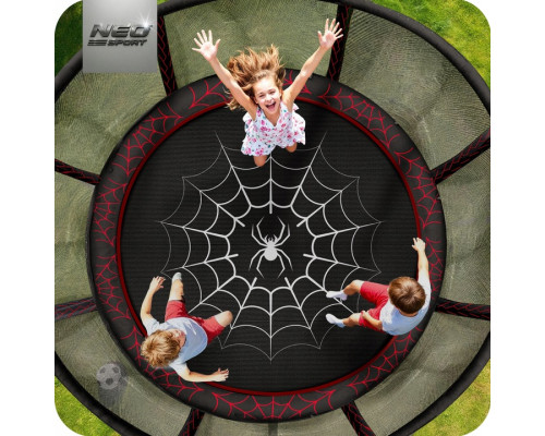 Батут Neo-Sport NS-14Z241 з зовнішньою сіткою 14 футів 435 см, чорно-червоний