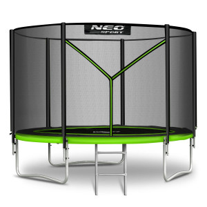 Батут Neo-Sport NS-06Z231 з зовнішньою сіткою 6 футів 183 см, чорно-зелений