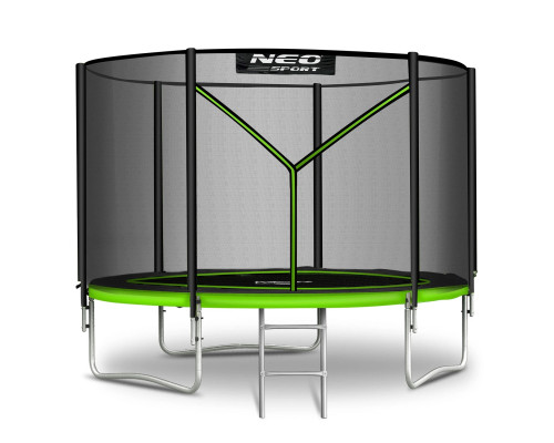 Батут Neo-Sport NS-06Z231 з зовнішньою сіткою 6 футів 183 см, чорно-зелений